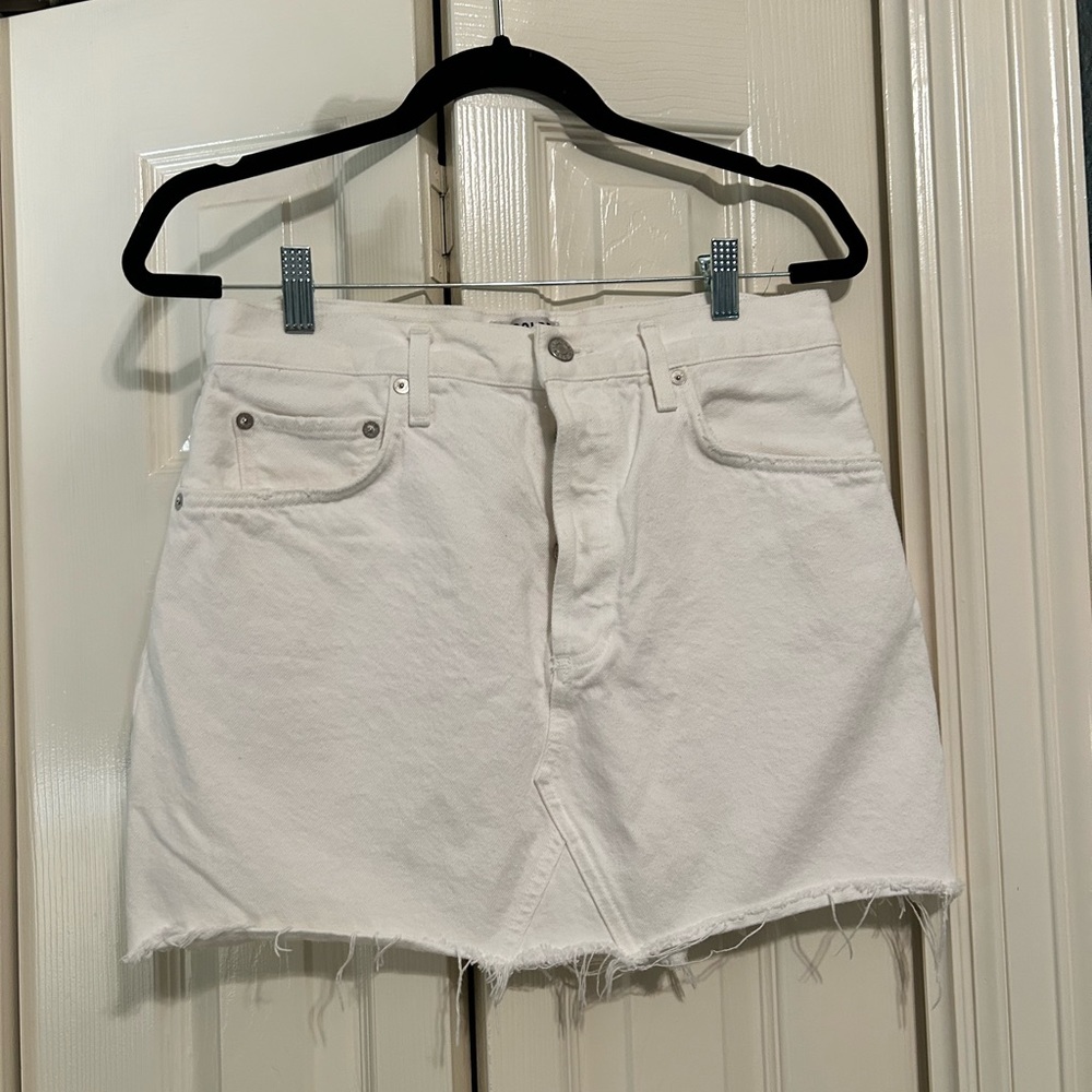 Agolde White Mini Skirt